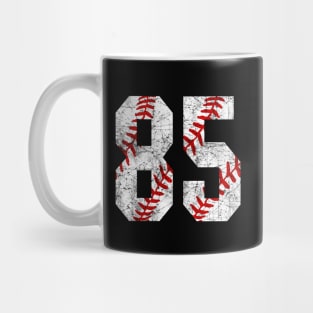 Vintage #85 Baseball Laces Baseball Mom Jersey Love Baseball Mug